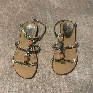 BCBGeneration Gold Stone and Embellished Flats